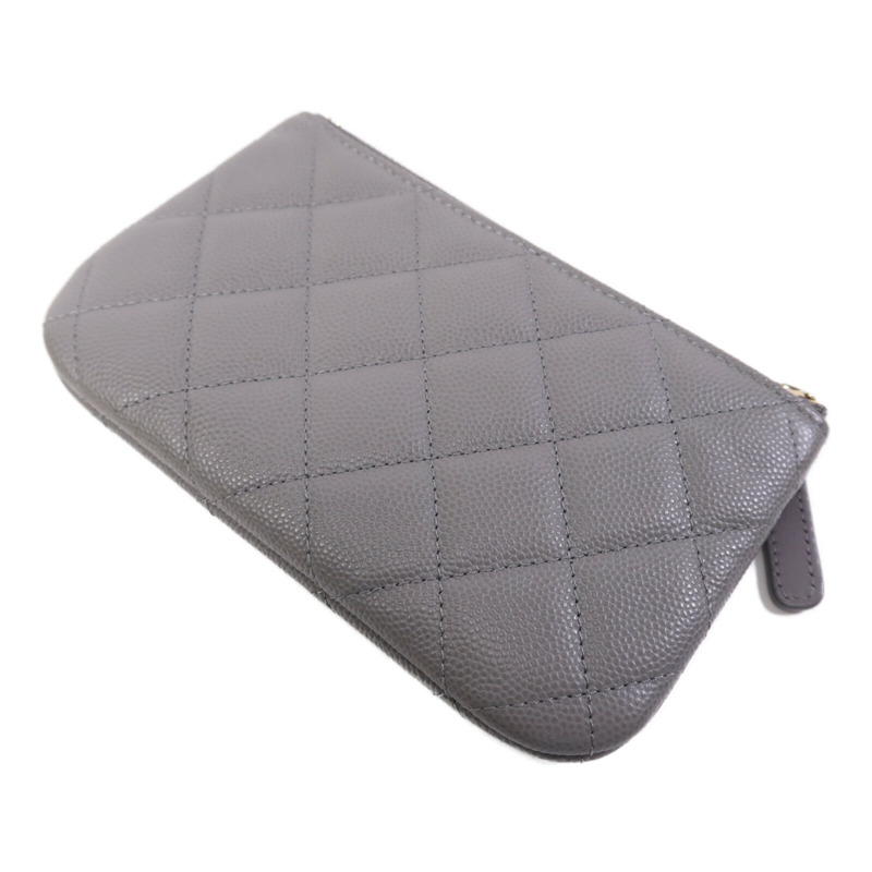 CHANEL 牛皮皮革Pouch金扣手拿包-3