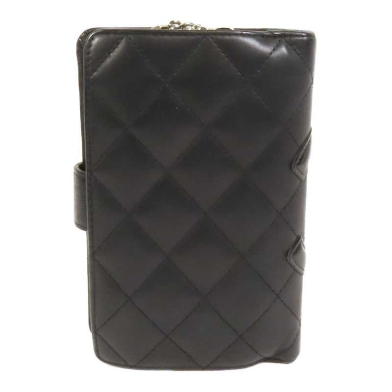 CHANEL 牛皮皮革Cambon銀扣錢包-1