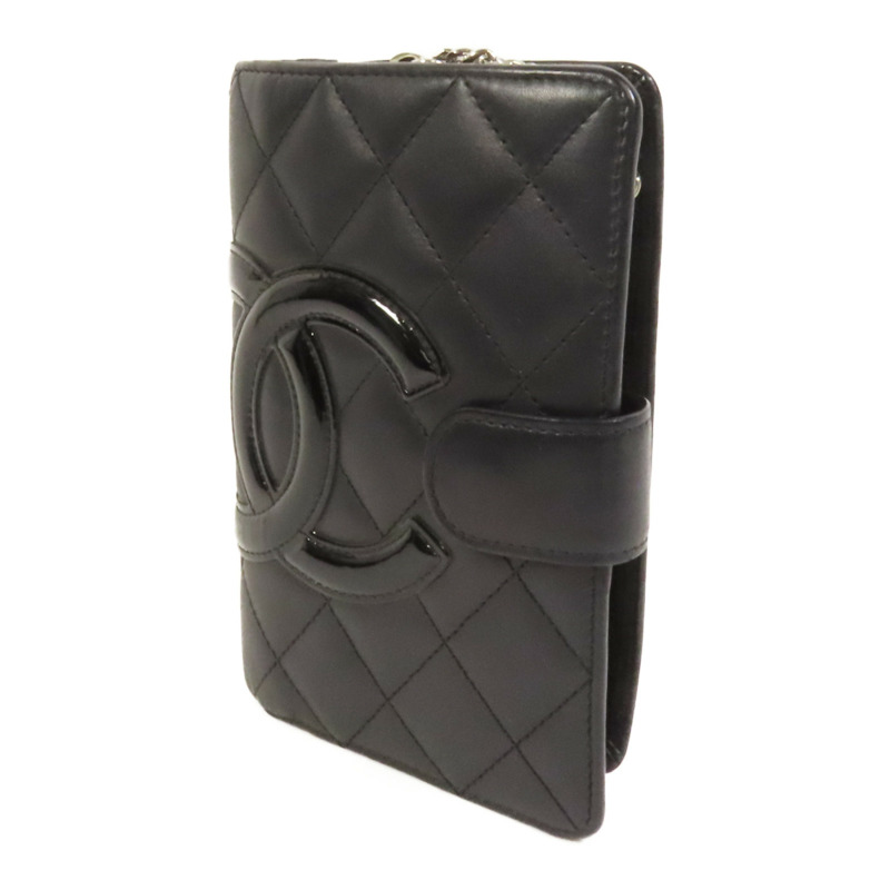 CHANEL 牛皮皮革Cambon銀扣錢包-2