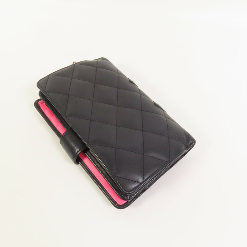 CHANEL 牛皮皮革Cambon銀扣錢包-4