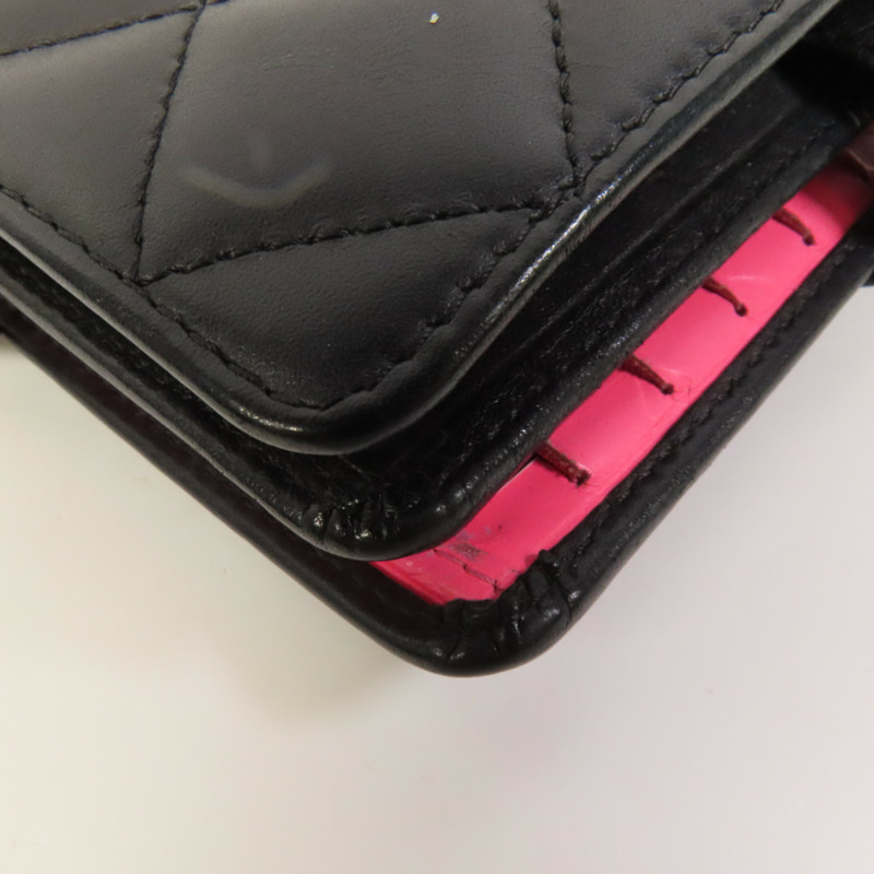 CHANEL 牛皮皮革Cambon銀扣錢包-13