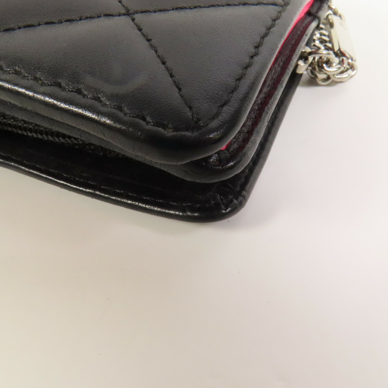 CHANEL 牛皮皮革Cambon銀扣錢包-14