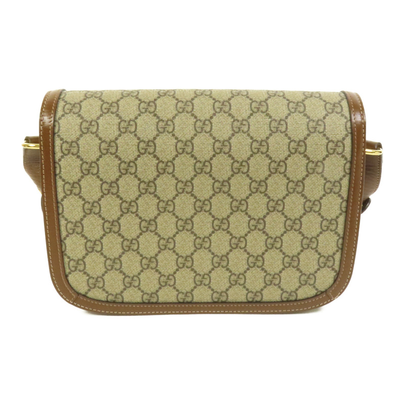 GUCCI 塗層帆布Horsebit 1955 MM金扣肩背袋-1