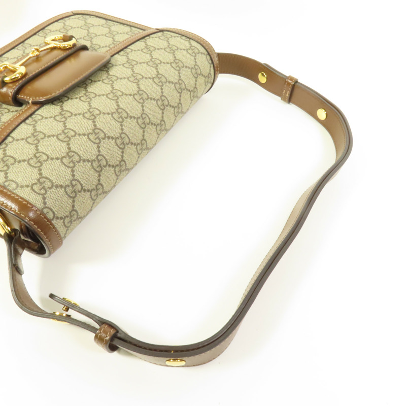 GUCCI 塗層帆布Horsebit 1955 MM金扣肩背袋-4