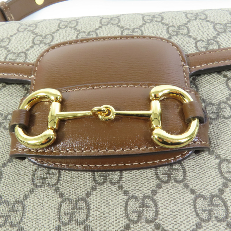 GUCCI 塗層帆布Horsebit 1955 MM金扣肩背袋-5