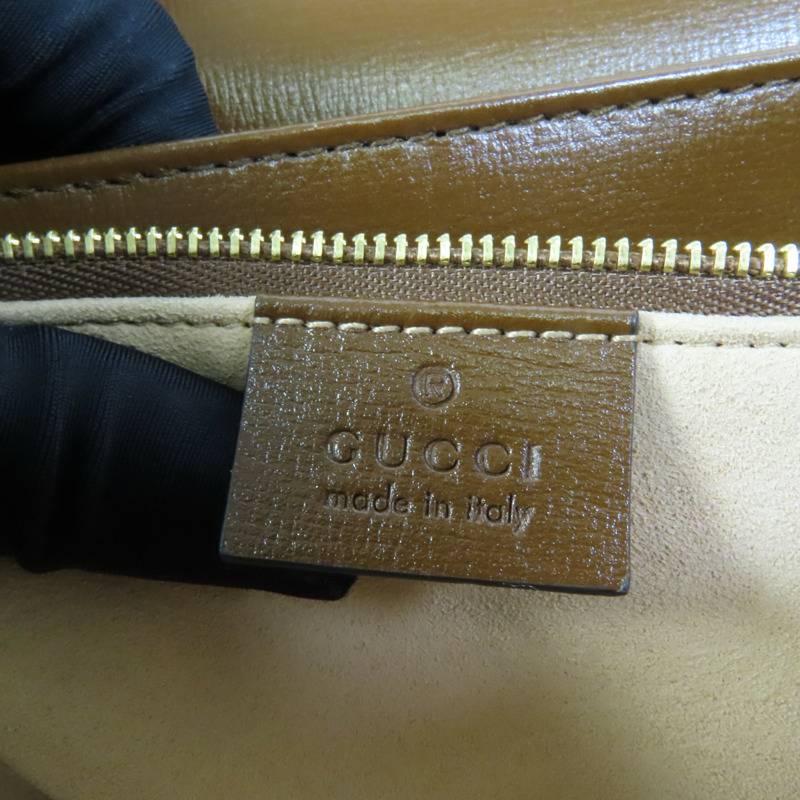 GUCCI 塗層帆布Horsebit 1955 MM金扣肩背袋-7