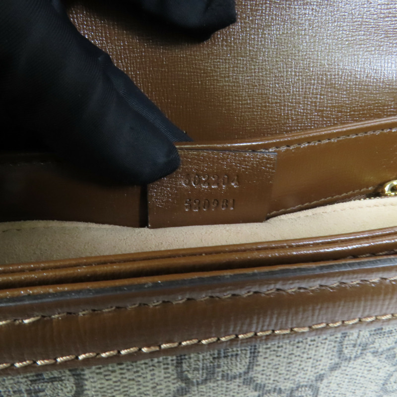 GUCCI 塗層帆布Horsebit 1955 MM金扣肩背袋-8