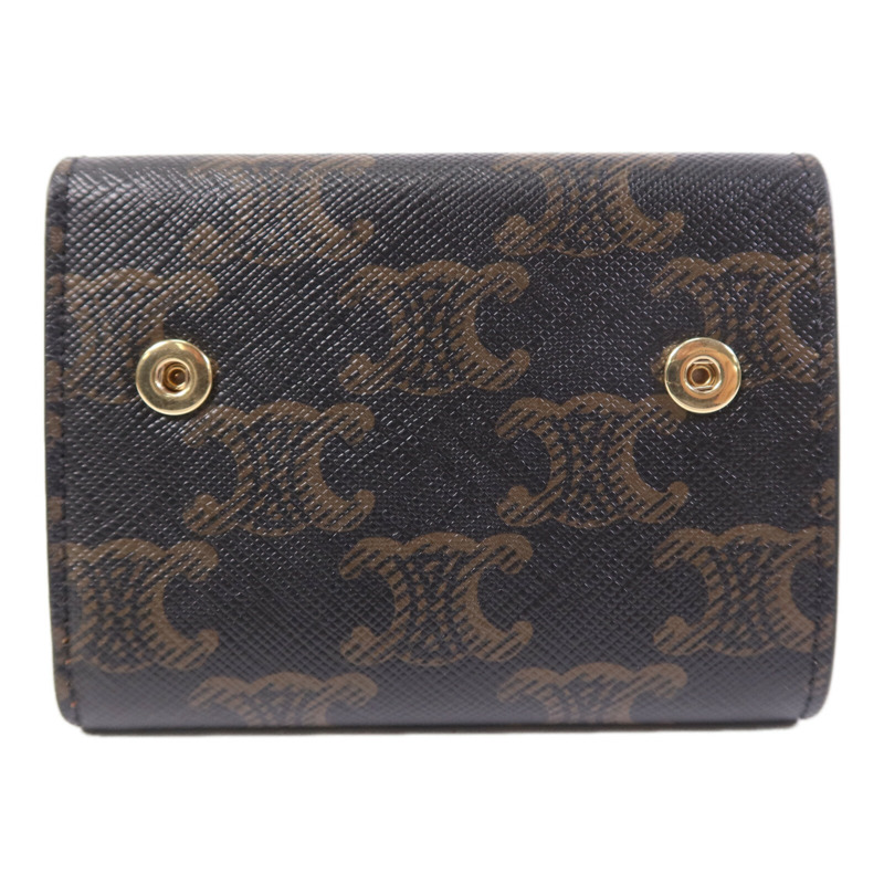 CELINE 塗層帆布Compact Wallet With Coin Triomphe金扣錢包-1