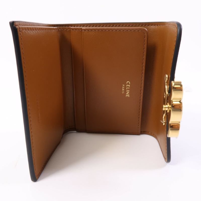 CELINE 塗層帆布Compact Wallet With Coin Triomphe金扣錢包-4