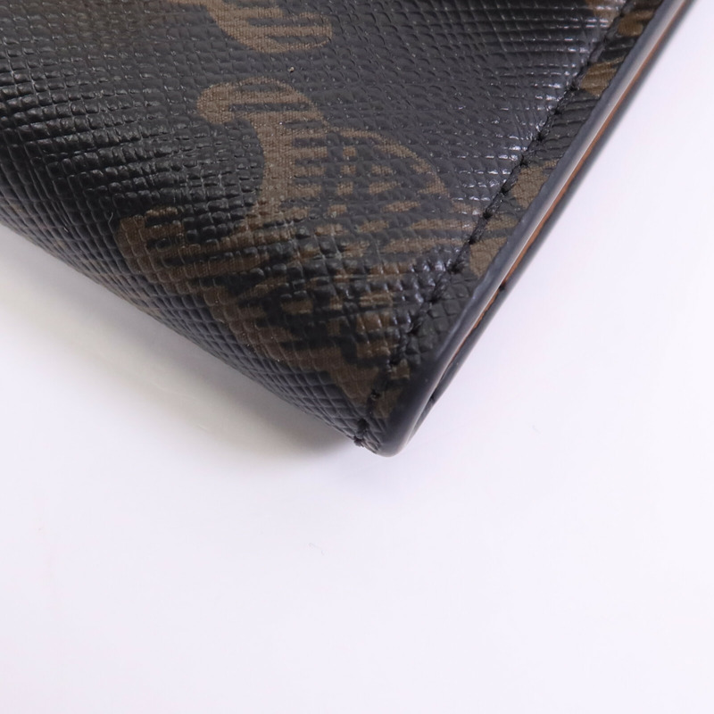 CELINE 塗層帆布Compact Wallet With Coin Triomphe金扣錢包-9