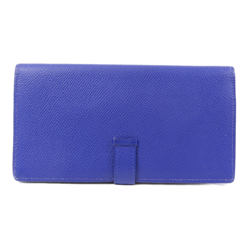 HERMES Epsom皮革Bearn Long Wallet銀扣錢包Bleu Electrique-1