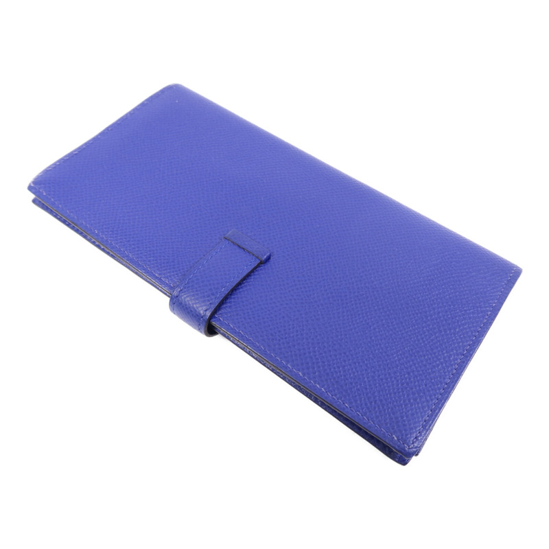 HERMES Epsom皮革Bearn Long Wallet銀扣錢包Bleu Electrique-3
