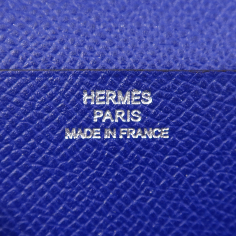 HERMES Epsom皮革Bearn Long Wallet銀扣錢包Bleu Electrique-5