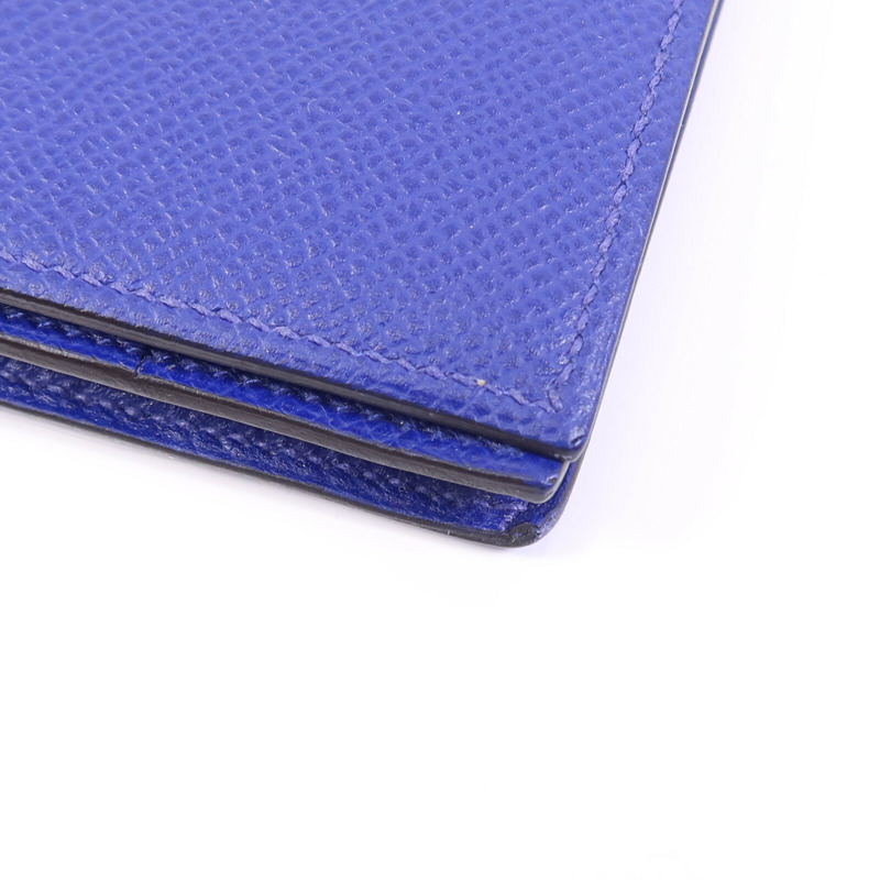 HERMES Epsom皮革Bearn Long Wallet銀扣錢包Bleu Electrique-8