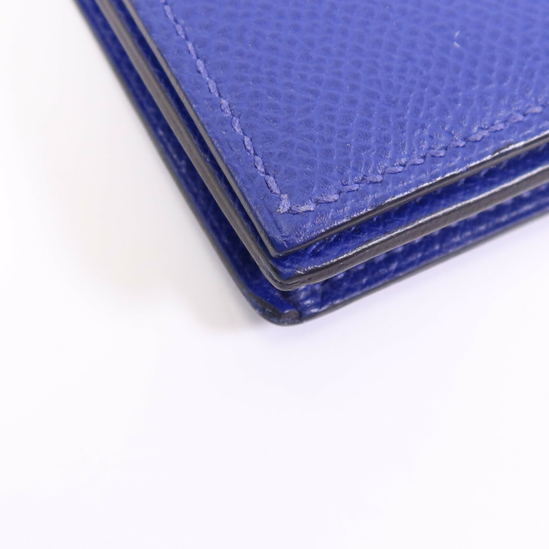 HERMES Epsom皮革Bearn Long Wallet銀扣錢包Bleu Electrique-9