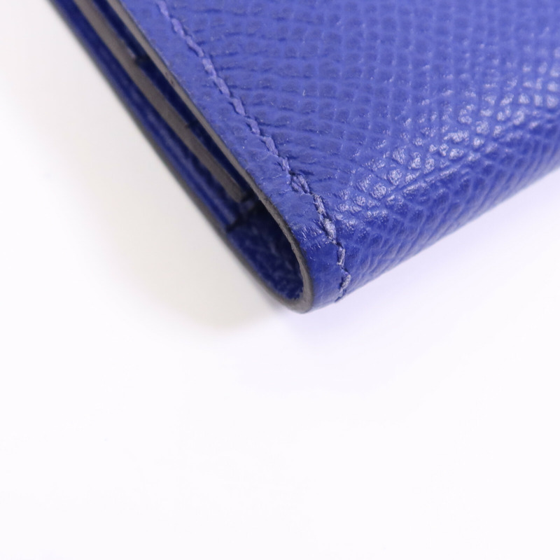 HERMES Epsom皮革Bearn Long Wallet銀扣錢包Bleu Electrique-11