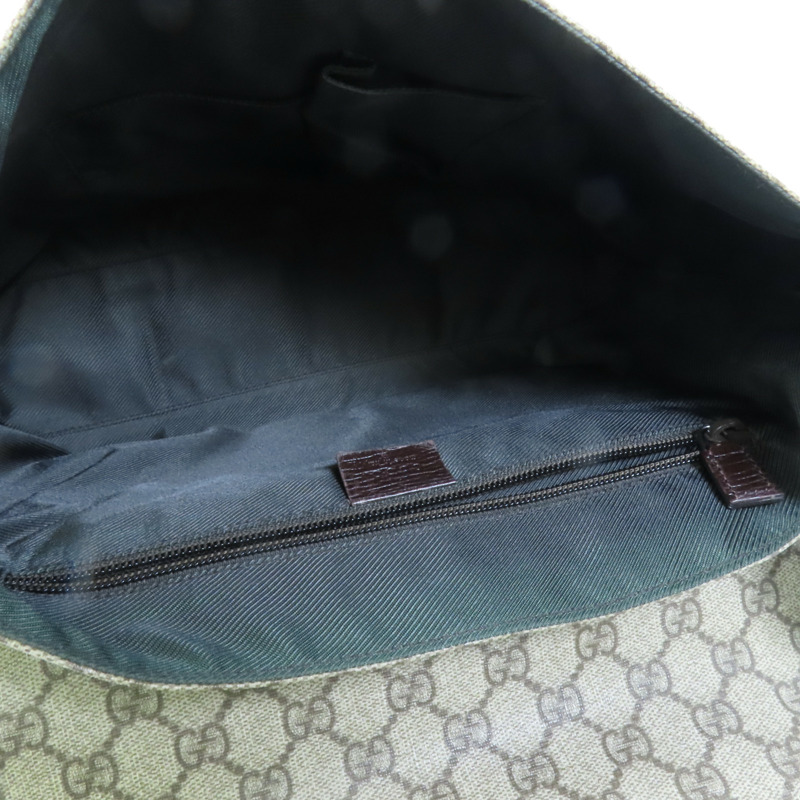 GUCCI 塗層帆布Shoulder Bag銀扣肩背袋-7