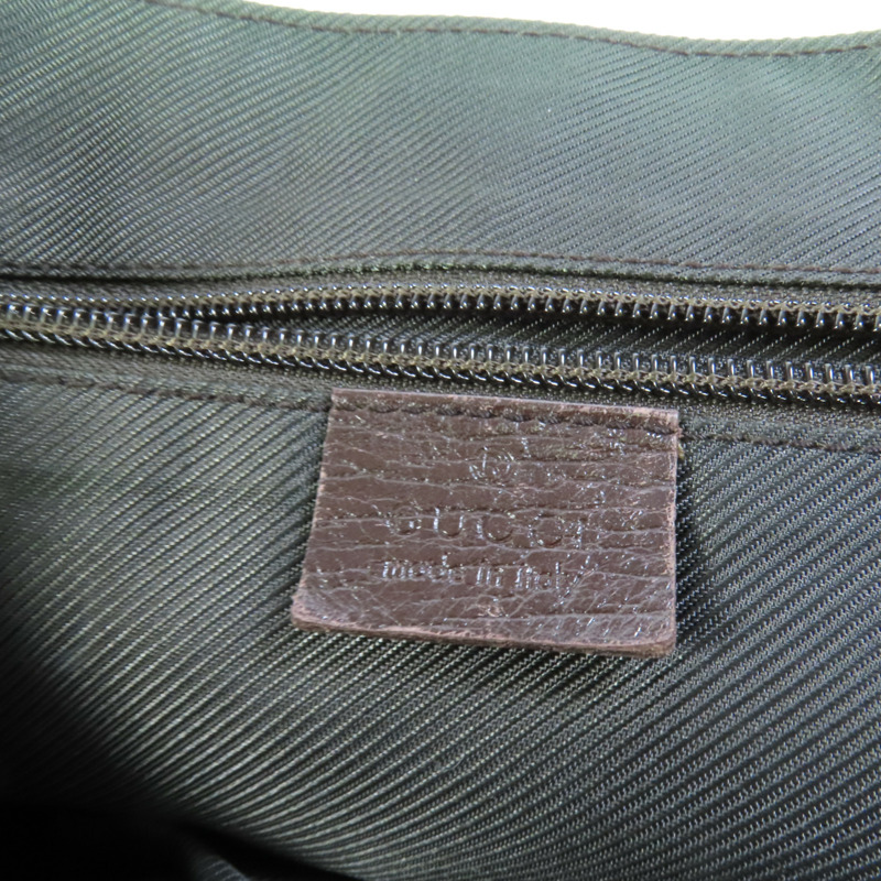 GUCCI 塗層帆布Shoulder Bag銀扣肩背袋-8