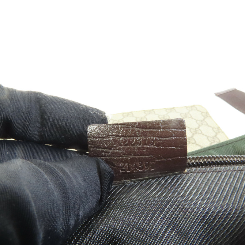 GUCCI 塗層帆布Shoulder Bag銀扣肩背袋-9