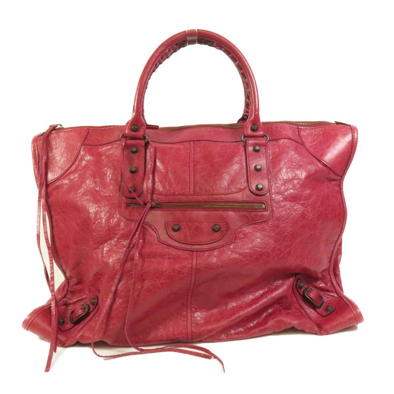 BALENCIAGA 牛皮皮革Weekender手挽袋-0