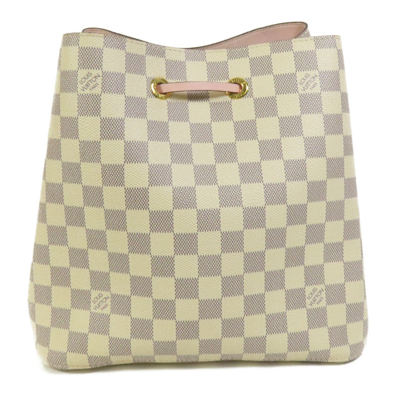 LOUIS VUITTON Damier Azur Neo Noe金扣肩背袋白色-1