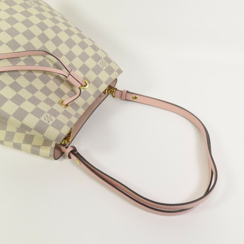 LOUIS VUITTON Damier Azur Neo Noe金扣肩背袋白色-5