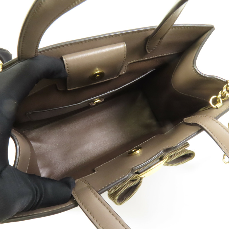 Salvatore Ferragamo 牛皮皮革Vara Bow Top Handle金扣手挽肩背兩用袋-7