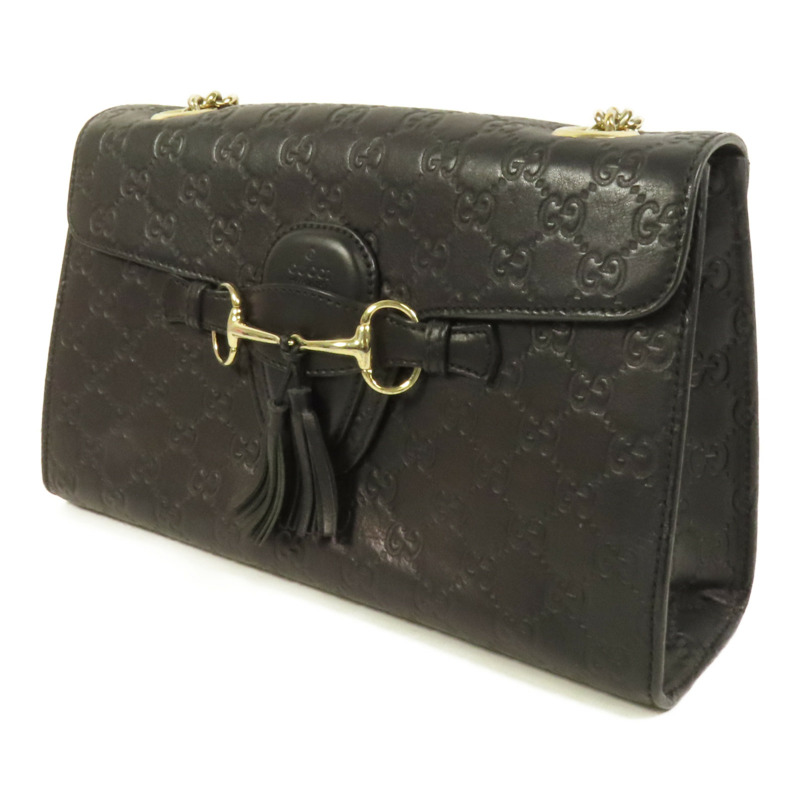 GUCCI 牛皮皮革Emily金扣鏈帶肩背袋-2