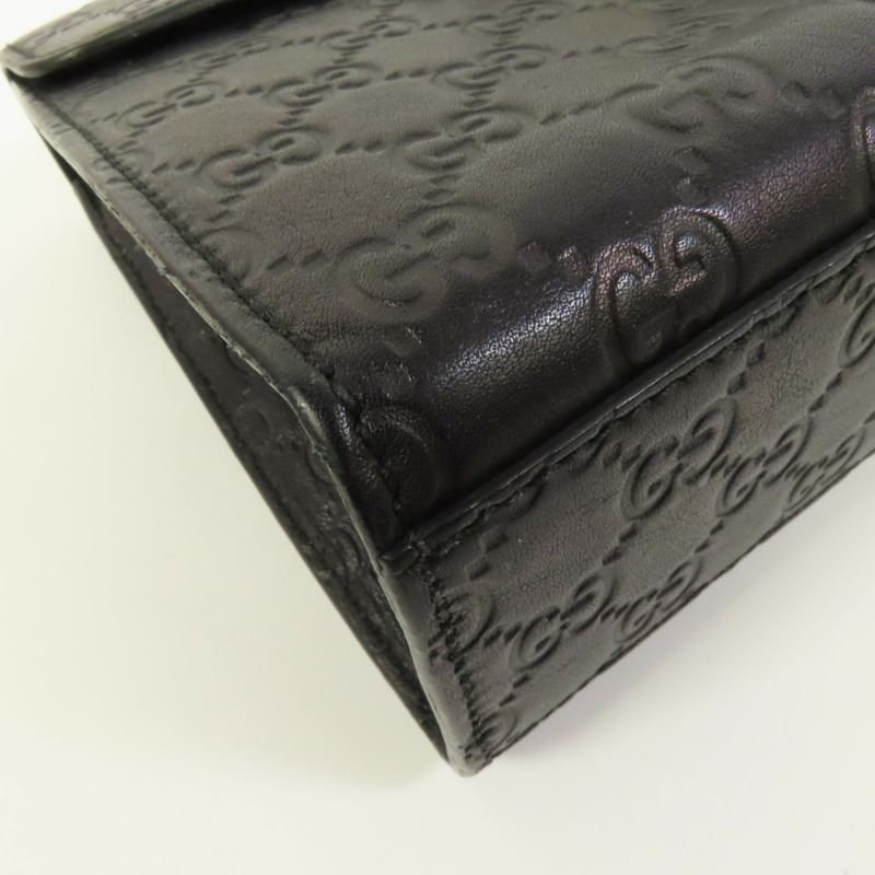 GUCCI 牛皮皮革Emily金扣鏈帶肩背袋-10