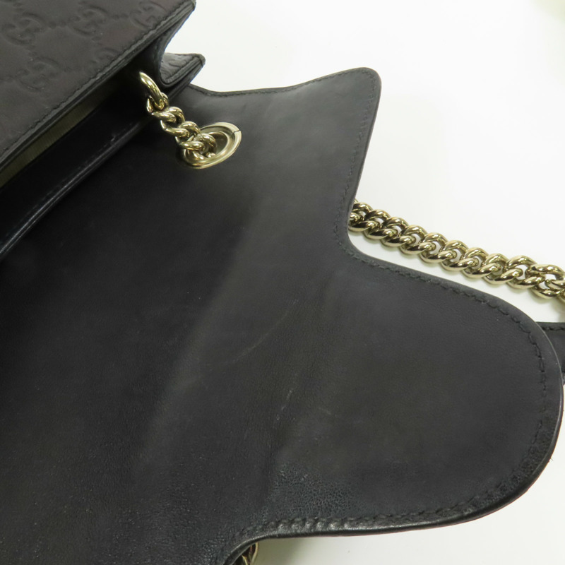 GUCCI 牛皮皮革Emily金扣鏈帶肩背袋-17