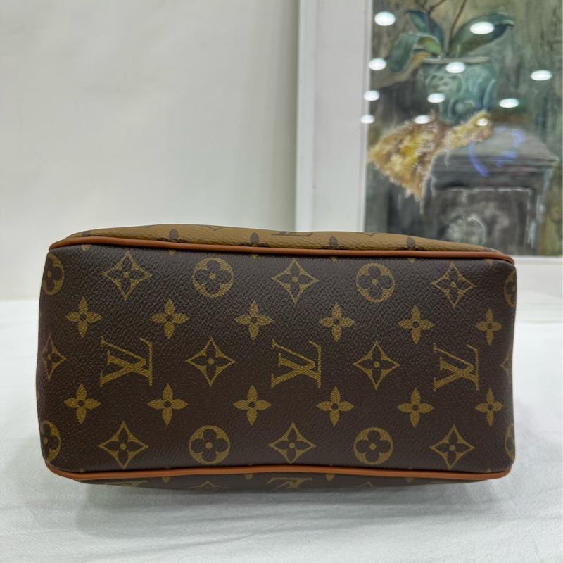 Louis Vuitton達芙妮hobo 老花拼色款 晶片 99新 尺寸24*27*11cm-5