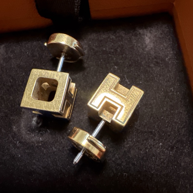 Hermes 多瑙河藍 pop 立體H 耳環(極新)-13