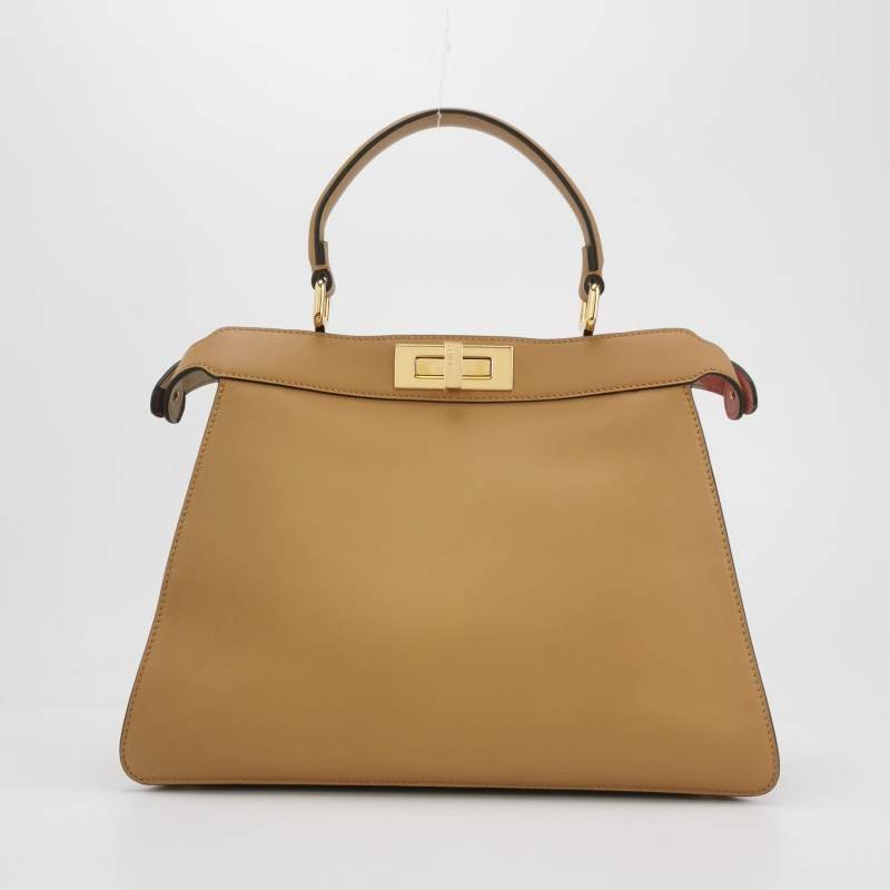 Fendi Peekaboo躲貓貓中號牛皮純色扭鎖子母包斜挎包-5