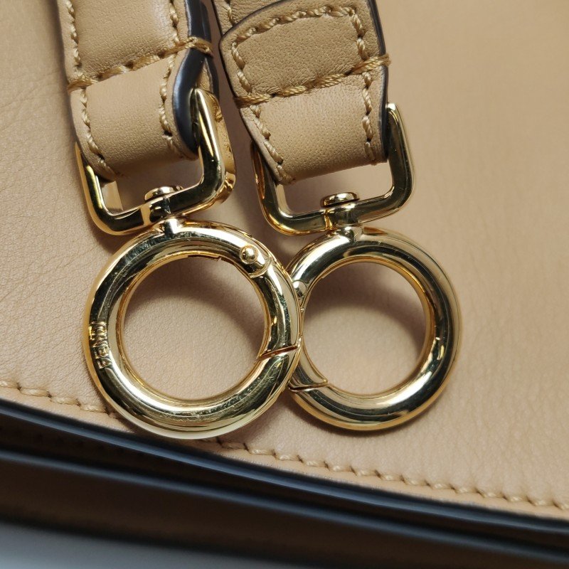 Fendi Peekaboo躲貓貓中號牛皮純色扭鎖子母包斜挎包-10