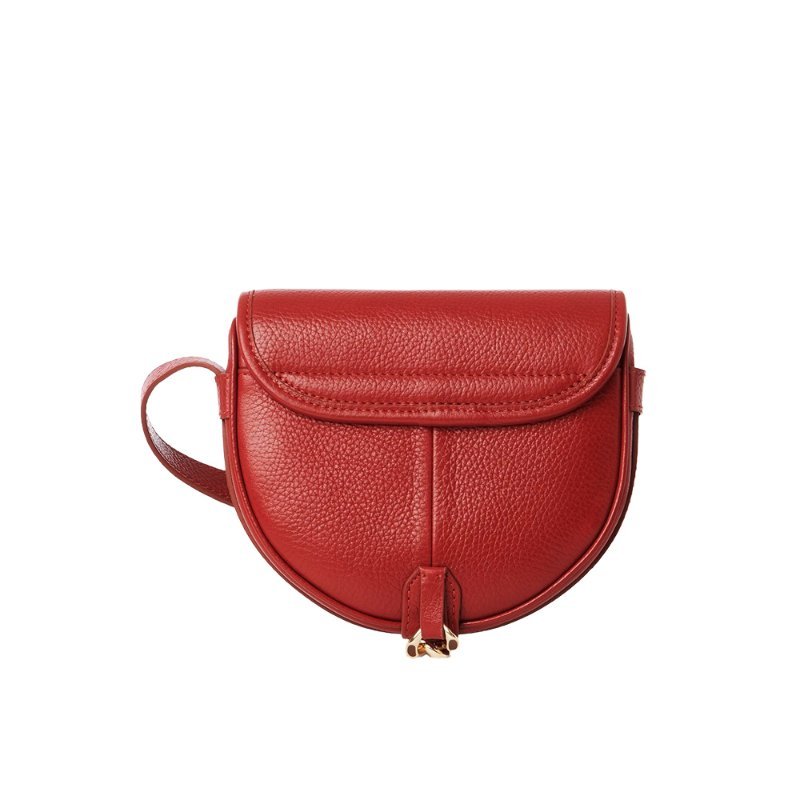 See By Chloe Small Mara Saddle Crossbody Bag for Women in Dreamy Red (CHS23WSB39E15-635)-2