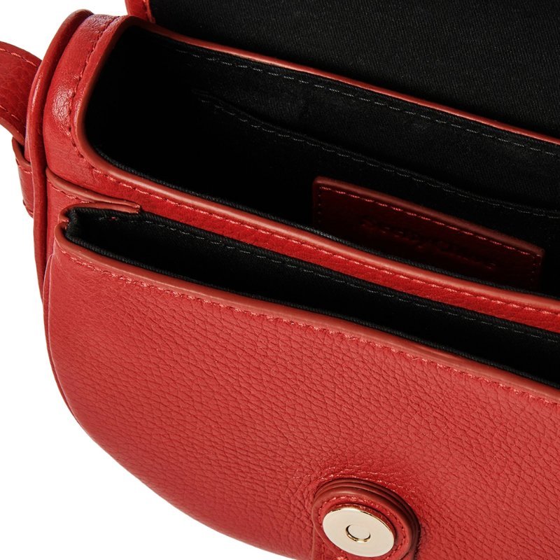 See By Chloe Small Mara Saddle Crossbody Bag for Women in Dreamy Red (CHS23WSB39E15-635)-3