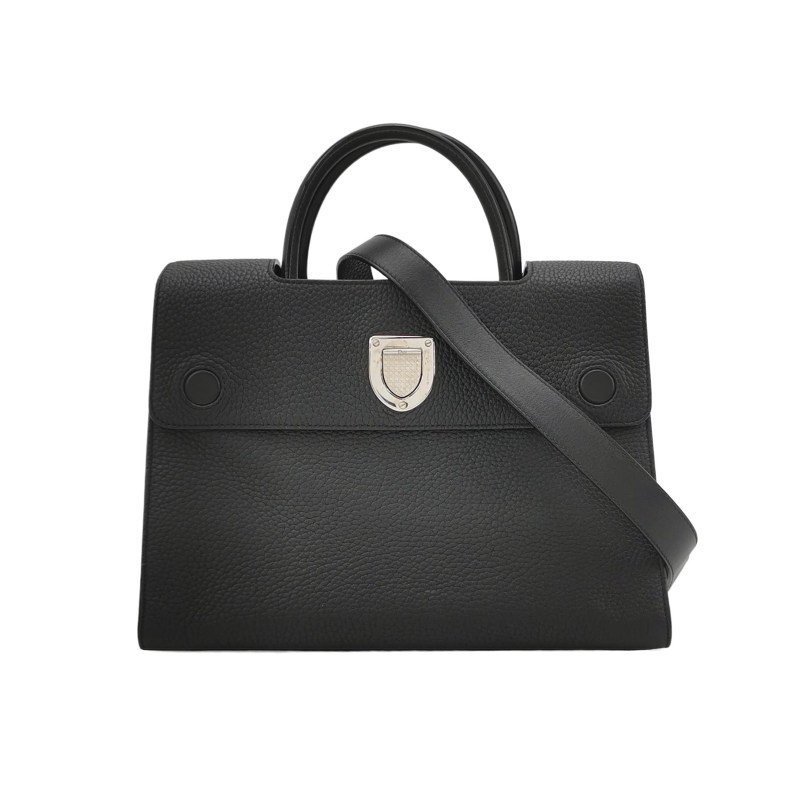 Dior Diorama盾牌包牛皮純色盾形紋章搭扣斜挎包單肩包-0