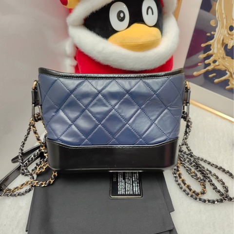 【閒置❤️】Chanel 流浪小號藍色 菱格紋單肩斜挎包