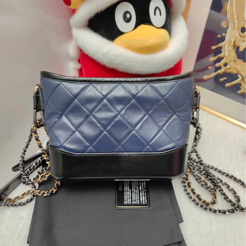 【閒置❤️】Chanel 流浪小號藍色 菱格紋單肩斜挎包-0