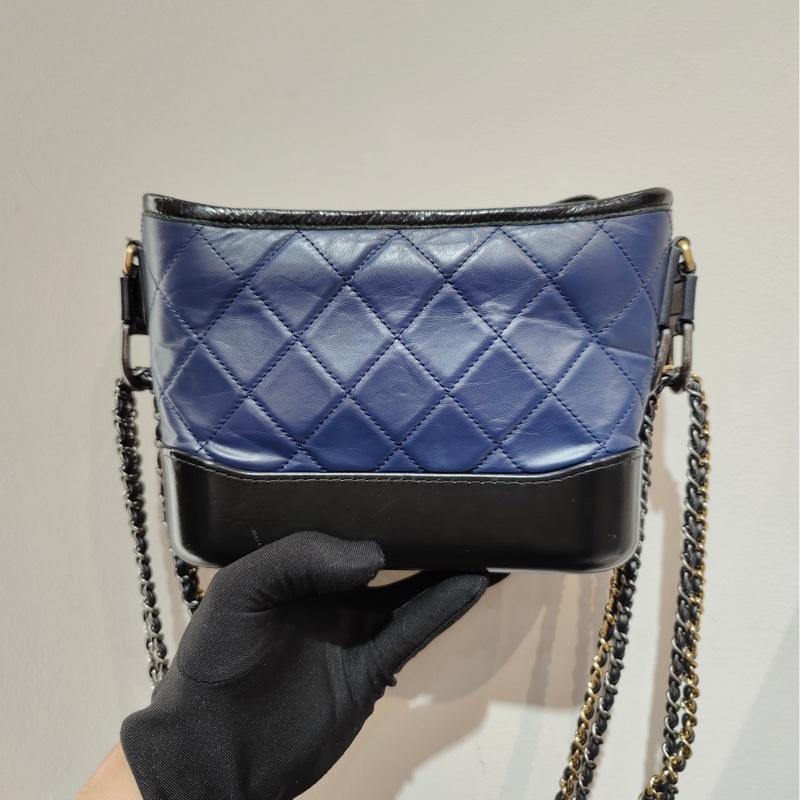 【閒置❤️】Chanel 流浪小號藍色 菱格紋單肩斜挎包-1