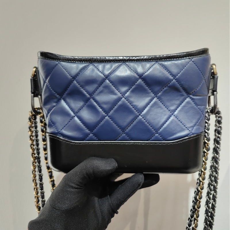 【閒置❤️】Chanel 流浪小號藍色 菱格紋單肩斜挎包-2