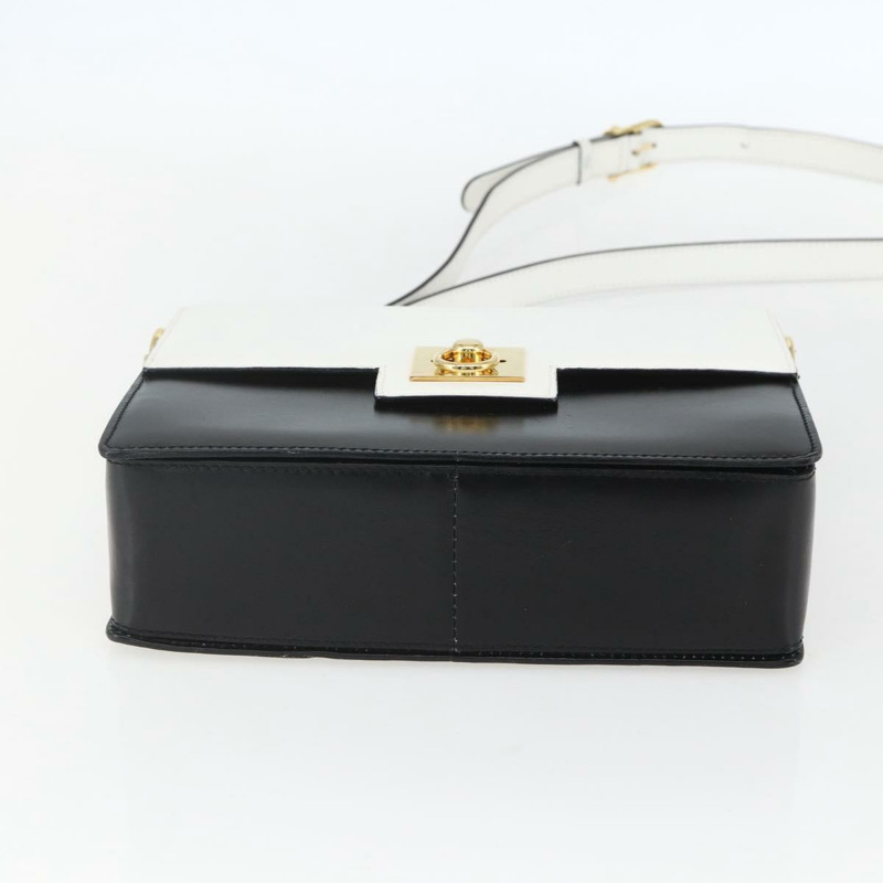 【日本直送】CELINE 白色金色皮革肩背包 正品 158411-4