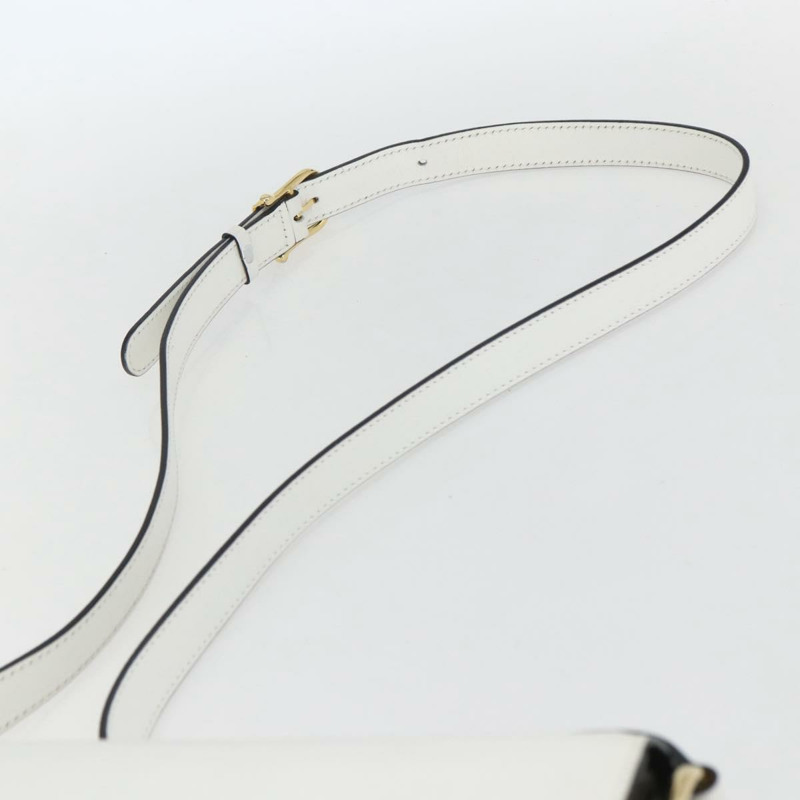 【日本直送】CELINE 白色金色皮革肩背包 正品 158411-7