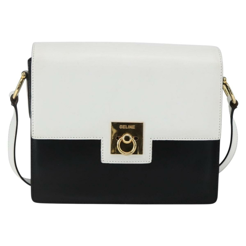 【日本直送】CELINE 白色金色皮革肩背包 正品 158411-12