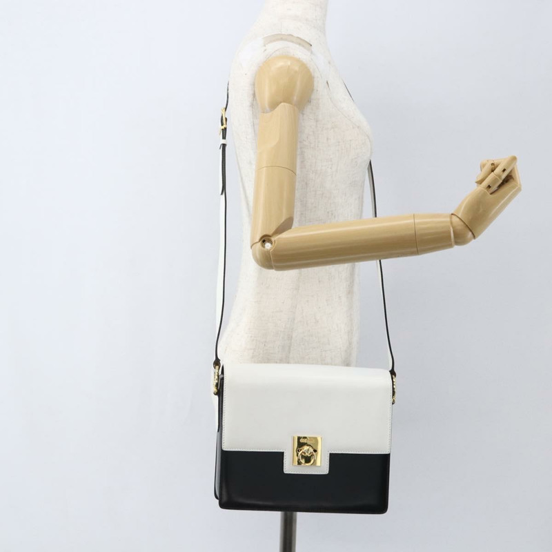 【日本直送】CELINE 白色金色皮革肩背包 正品 158411-22