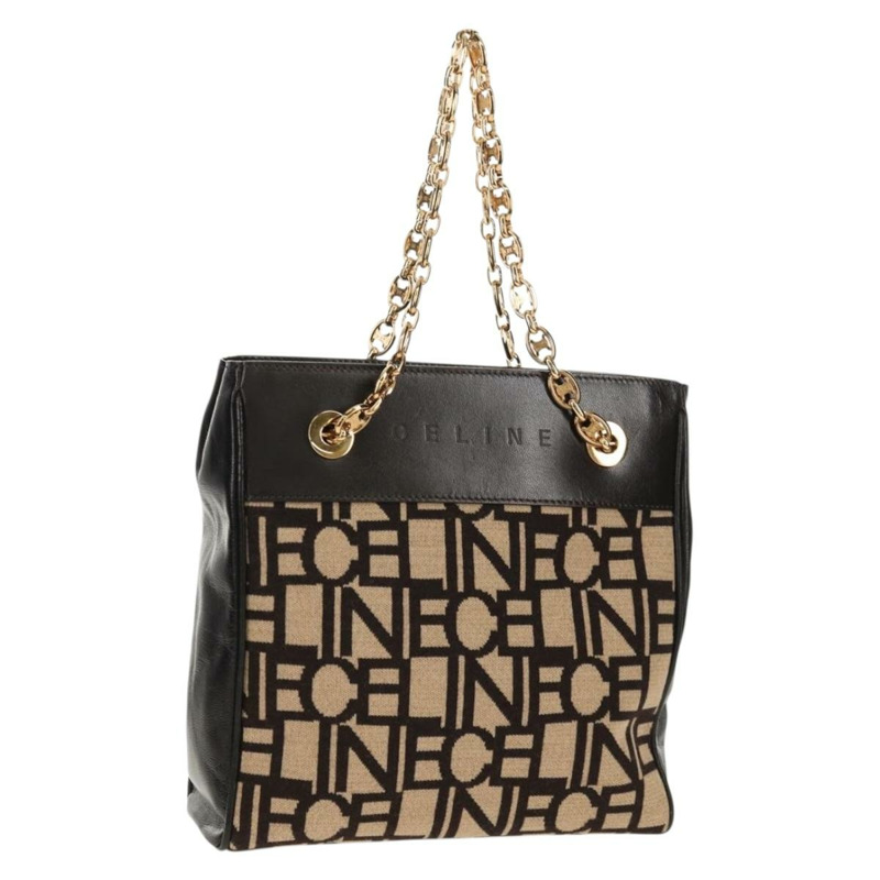 【日本直送】CELINE Blazon 鏈條肩背包 帆布 棕色 金色 正品 158910V-0