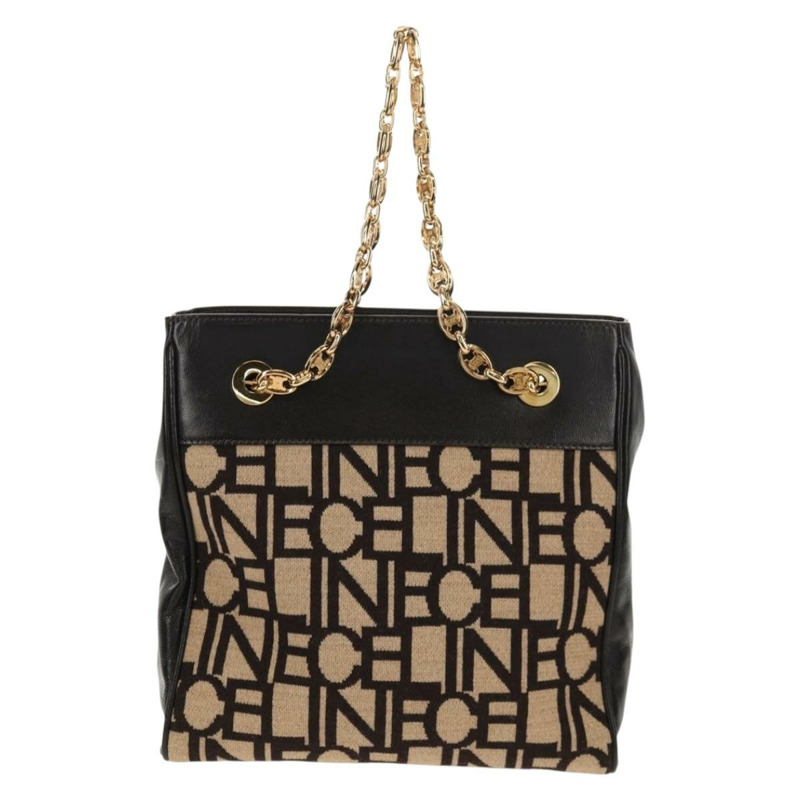 【日本直送】CELINE Blazon 鏈條肩背包 帆布 棕色 金色 正品 158910V-1