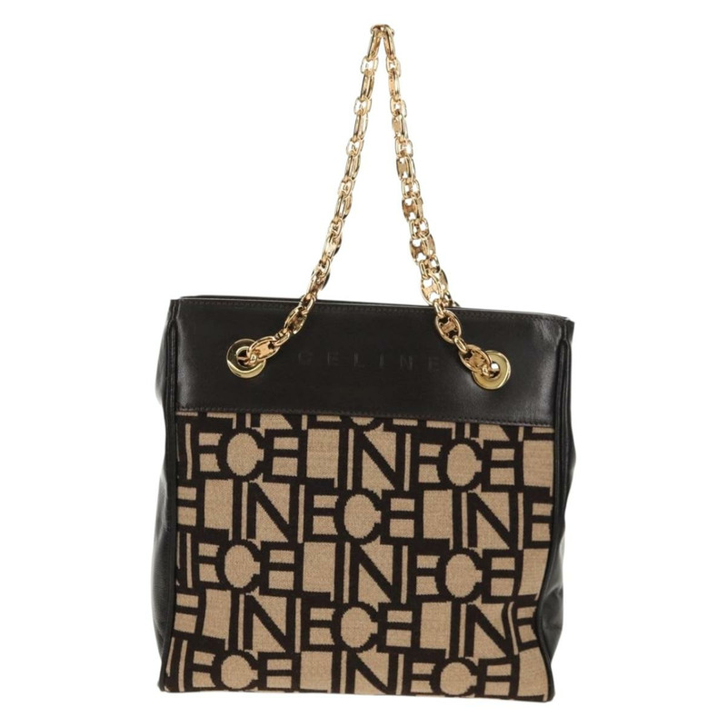 【日本直送】CELINE Blazon 鏈條肩背包 帆布 棕色 金色 正品 158910V-12