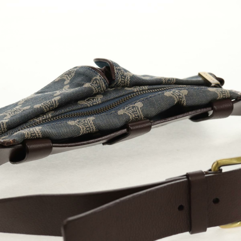 【日本直送】CELINE Paris Macadam帆布腰包 藍色 Auth 158875V-5