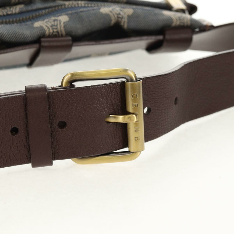 【日本直送】CELINE Paris Macadam帆布腰包 藍色 Auth 158875V-7